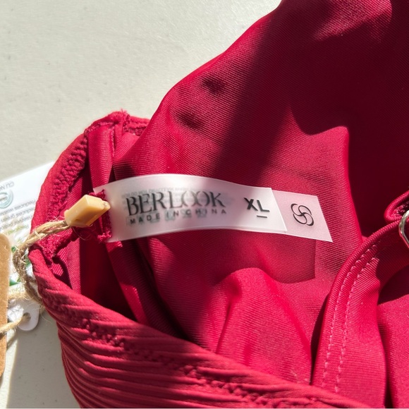 Berlook Women’s XL Bikini Set Wine Red Underwire Bikini Top Full Coverage Bottom - Picture 7 of 8
